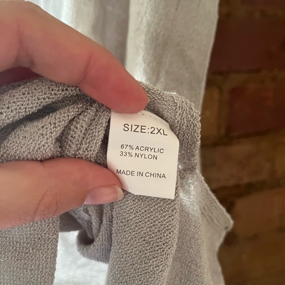 🍀Gray High Neck Stretch Knit Tank Top Plus Size 2XL🍀 - Picture 7 of 8